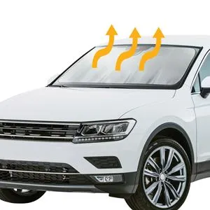 Parasolar auto pliabil pentru parbriz cu folie reflectorizantă argintie
