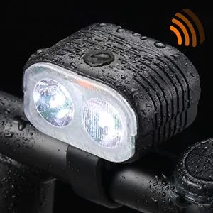 Lanternă pentru bicicletă cu claxon electronic, 5 moduri de iluminare, negru