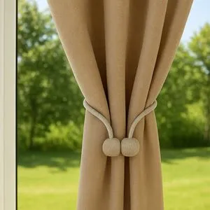 Magnet pentru perdea cu bile decorative bej