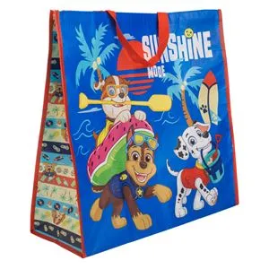 Sacosa plaja cu imprimeu Paw Patrol, Albastra, 50x19x50cm