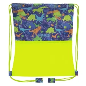 Rucsac cu snur pentru băieți, model dinozauri, galben fluorescent, 33x39.5 cm – poza 3