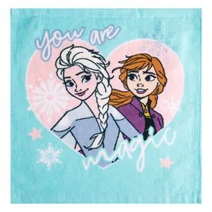 Prosopel din Bumbac Turcoaz cu Model Frozen pentru Fete 30x30cm