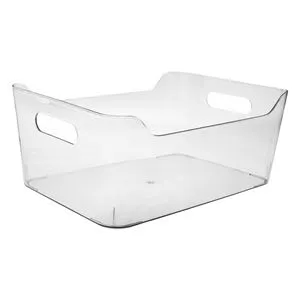 Cutie de Depozitare Transparentă din Plastic cu Mânere, 7,5L
