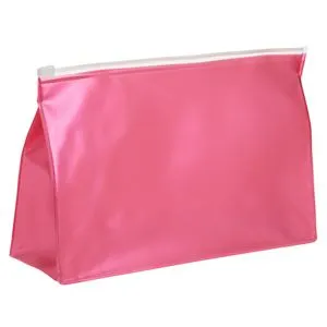 Portfard fucsia perlat cu fermoar transparent, 25x8x15.5 cm