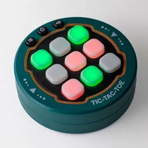 Joc Electronic Tic Tac Toe, Rotund, Petrol, 8 Niveluri, 1-2 Jucatori