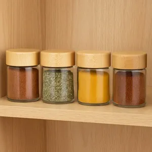 Borcan de sticlă borosilicată cu capac din bambus pentru depozitare – poza 3