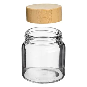 Borcan de sticlă borosilicată cu capac din bambus pentru depozitare – poza 4