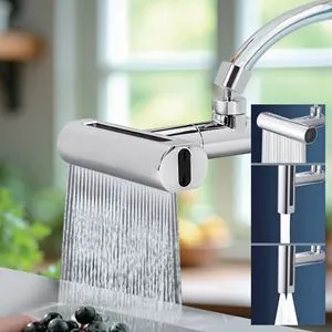 Extensie Metalică Rotativă 360° cu 4 Funcții pentru Robinet