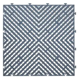 Placă Podea de Exterior Plastic Gri Perforată 40x40cm