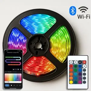 Bandă LED RGBW cu WiFi și Telecomandă, 3m, 12W, Multicolor
