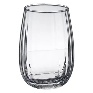 Pahar din sticlă transparent cu dungi pentru apă, 380 ml