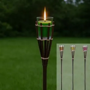 Torta din Bambus cu Pahar pentru Lumina Citronella
