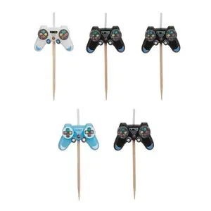 Lumanari Zi de Nastere Consola Gaming Multicolor cu Scobitori