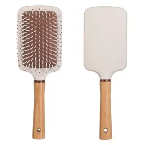Perie plată din plastic bej, 24 cm, pentru descurcarea părului