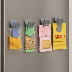 Clești magnetici pentru sigilarea pungilor set 4 bucăți multicolor