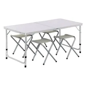 Set Masă și Scaune Pliabile din Aluminiu pentru Camping