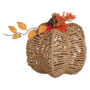 Dovleac Decorativ de Toamna cu Frunze și Fructe Naturale