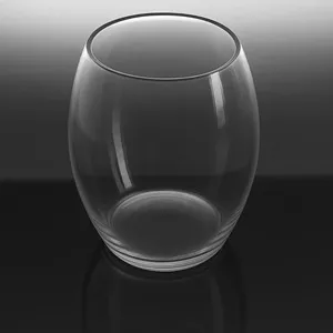 Vază decorativă din sticlă transparentă, formă clasică ovală, Ø17x19.5cm – poza 3