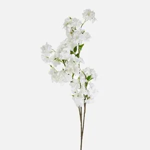 Ramură decorativă de migdal alb, tulpină lungă 100cm