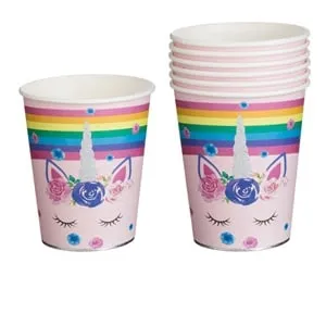 Set de 6 Pahare Unicorn Rainbow cu Detalii Holografice pentru Petrecere