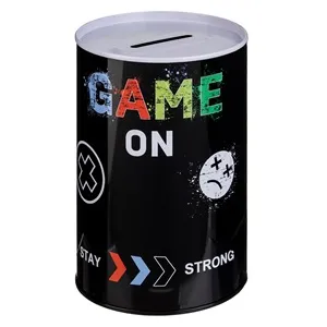 Pusculiță metalică neagră cu model gamer pentru copii – poza 2
