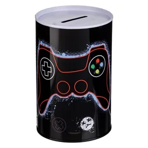 Pusculiță metalică neagră cu model gamer pentru copii – poza 3