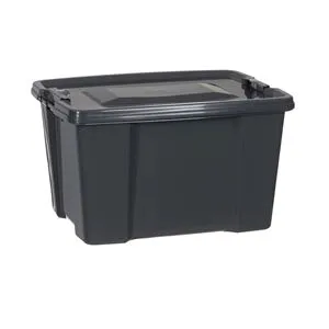 Cutie de depozitare din plastic gri cu capac, 12L
