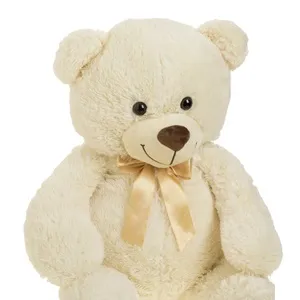 Ursuleț de Plus Crem cu Fundiță Decorativă 100cm – poza 4