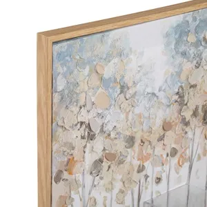 Tablou decorativ abstract cu copaci, pictură în ulei, 82x52 cm – poza 4