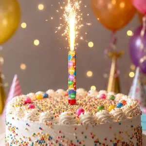 Lumânare cu artificii pentru tort, fântână de scântei multicolore