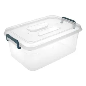Cutie de depozitare transparentă 9L cu capac și manere