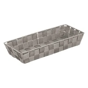 Coș de depozitare împletit gri taupe cu cadru metalic 36x16x10cm – poza 2