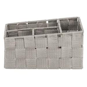 Coș de depozitare taupe tip rattan metalic cu 4 compartimente – poza 3