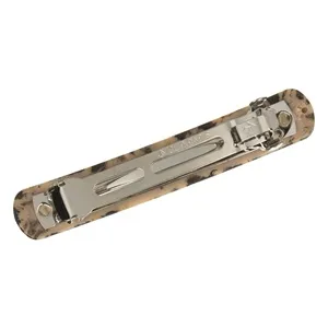 Clamă de păr maro cu model leopard, 9 cm, finisaj lucios – poza 3