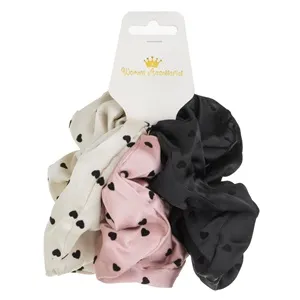 Set 3 Elastice de Păr Satinate cu Buline și Inimi pentru Femei – poza 3