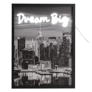 Tablou decorativ cu iluminare LED Neon model New York, 30x40 cm – poza 2