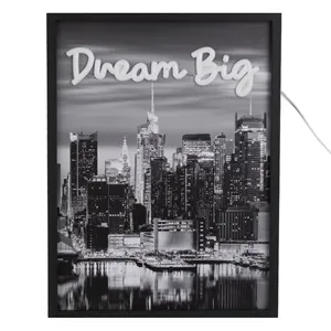 Tablou decorativ cu iluminare LED Neon model New York, 30x40 cm – poza 3