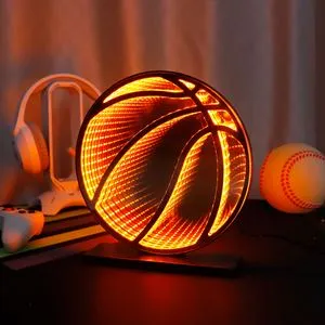 Lampa LED Infinity Mirror formă minge de baschet