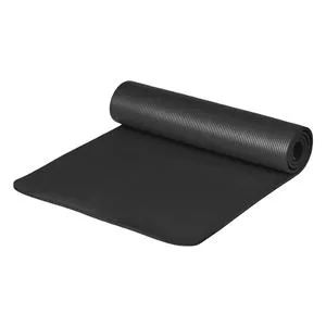 Mat de Yoga și Exerciții în Cauciuc Negru, Rolabil pentru Camping