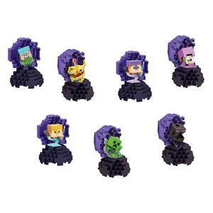 Capsula Surpriza cu Figurina Mini Minecraft, Colectie, Mov, Plastic, 1 buc
