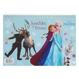 Bloc de desen B5 cu spirala, 26 file, coperta Frozen 2 cu sclipici