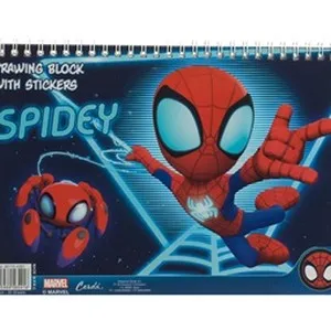 Bloc de desen B5 cu spirala Spidey si autocolante, 30 pagini albe – poza 3