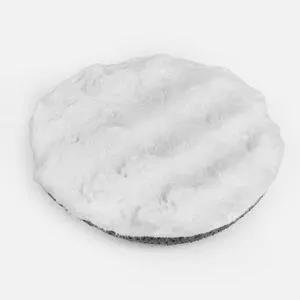 Pernă scaun rotundă din blană artificială albă Ø38 cm