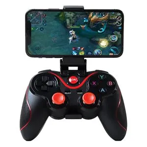 Gamepad wireless cu suport pentru telefon, Negru, 15x6x11cm