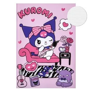 Carnetel notite A5 roz lila cu model Kuromi