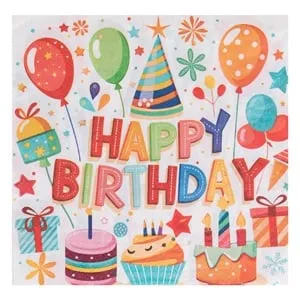Servitele de masă Happy Birthday cu baloane pentru petreceri