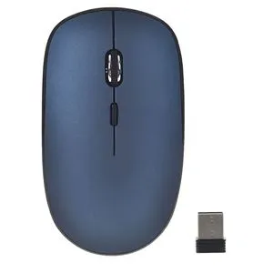 Mouse Wireless Albastru cu Adaptor și Funcționare Silențioasă 2,4 GHz