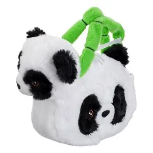 Set Jucărie Panda din Plus cu Geantă cu Mânere din Bambus 22cm