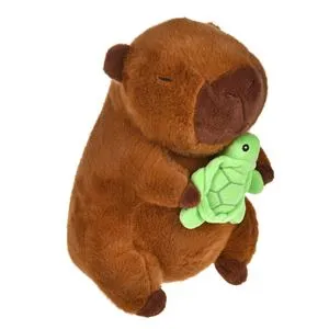 Jucarie de plus Capybara cu Broasca Testoasa, Maro