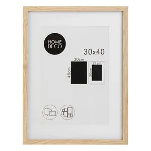 Tablou Decorativ Paspartu din Lemn de Culoare Naturala cu Mesaj 32x42cm